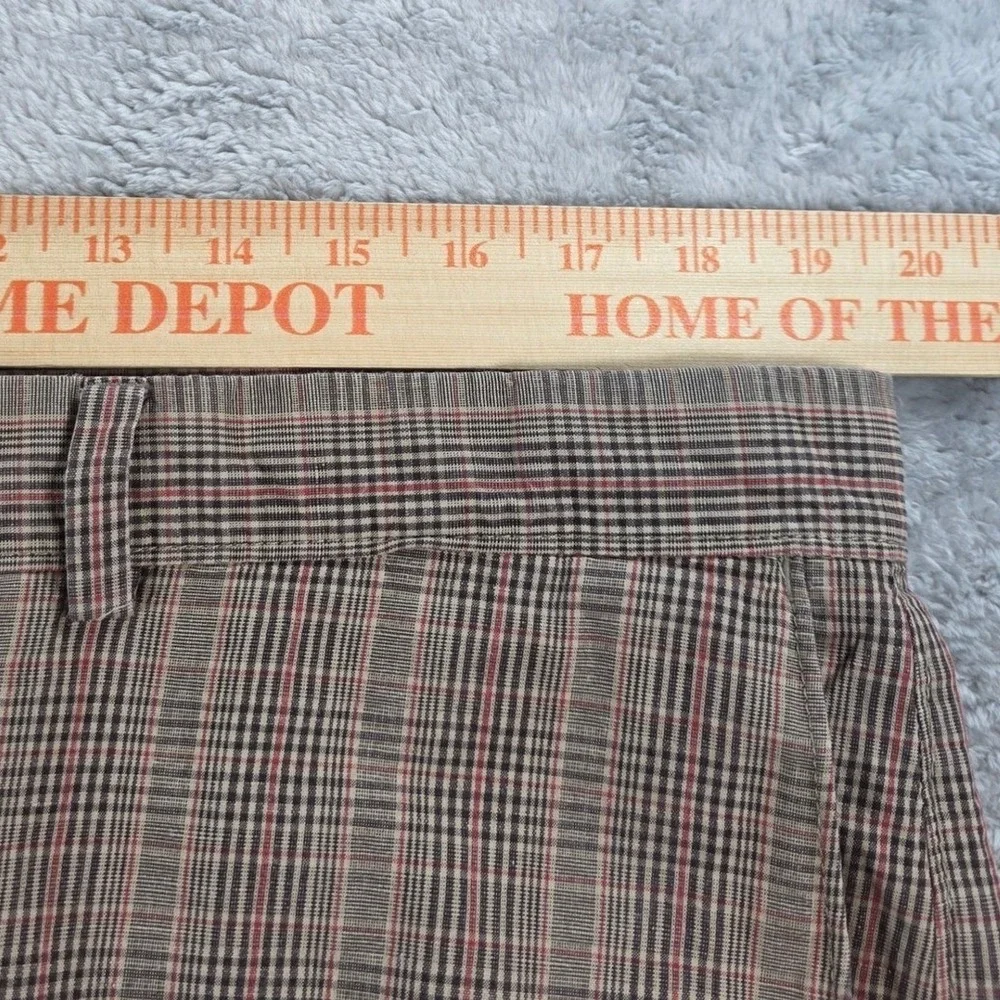 Banana Republic Mens 38 Brown Plaid Cotton‎ Linen Chino Shorts 647028 Summer 09